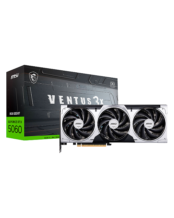 Placa de Vídeo MSI Geforce RTX 5060 Ventus 3X Oc Edition 8GB GDDR7