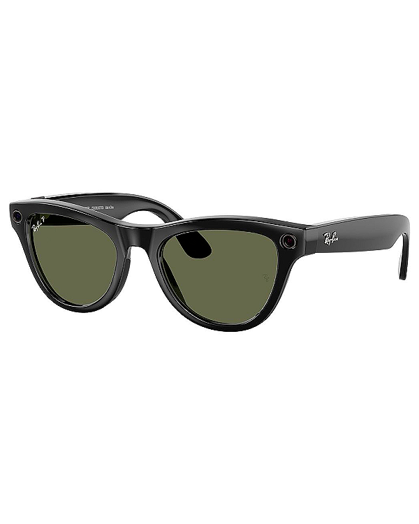 Óculos de Sol Smart Ray-Ban Meta Skyler RW4010 - Preto Brilhante/Verde Polarizado