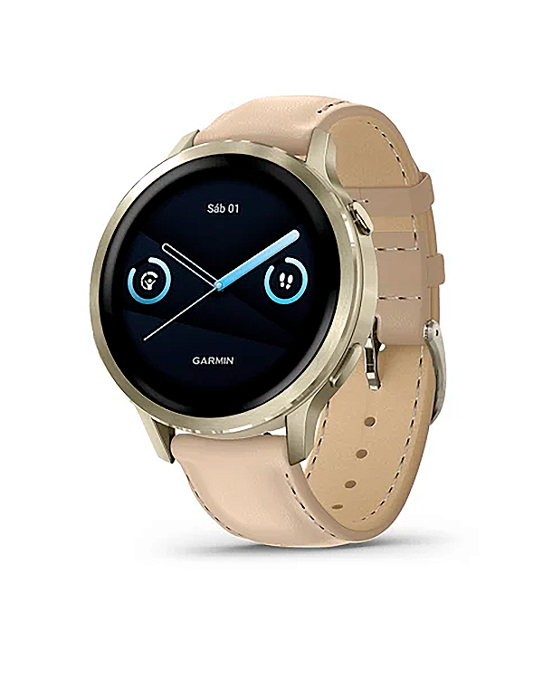 Relógio Garmin Venu 4 -41 MM - Lunar Gold/Light (010-03013-03) + Pulseira