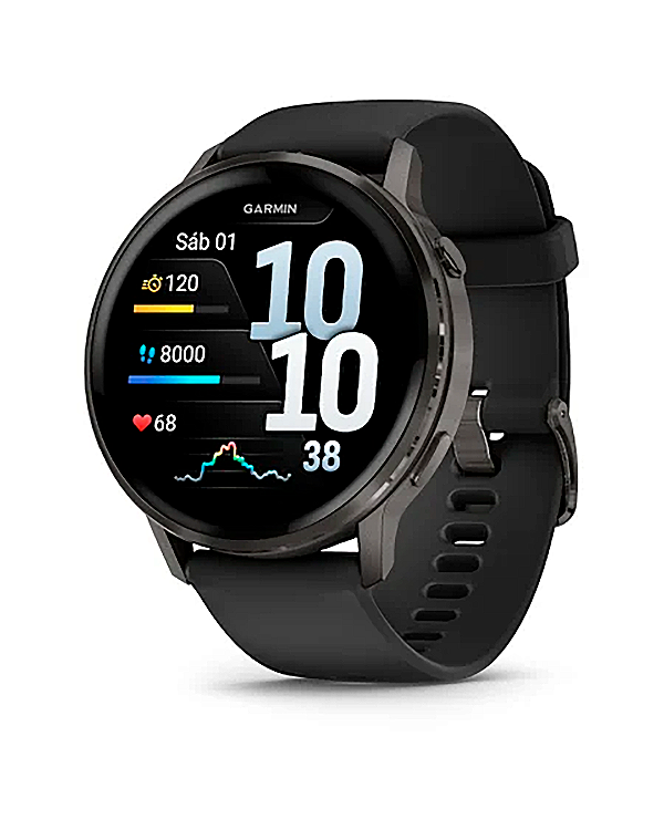 Relógio Garmin Venu 4 -45 MM - Slate/Preto (010-03014-00)