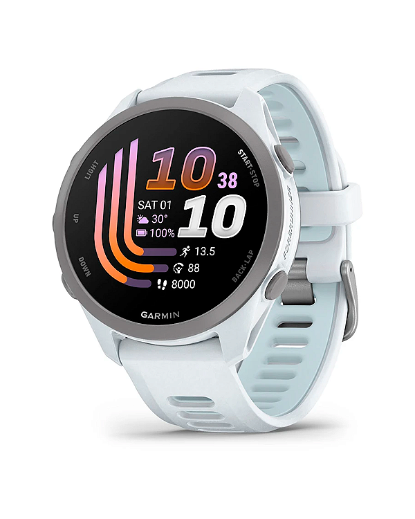 Relógio Garmin Forerunner 170 Music - 42.6mm-Whitestone-WhitestoneCloud Blue Band 010-03920-11