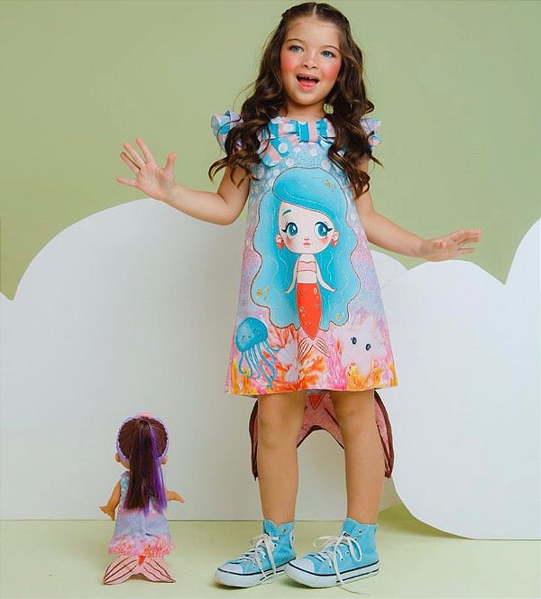 Vestido Sereia 3D Blue lovers