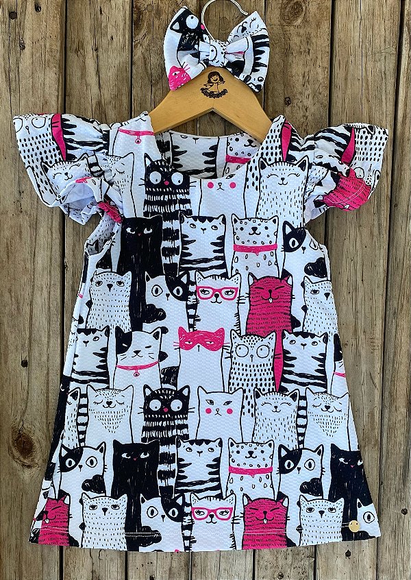 Vestido Cat Pink Black Lovers