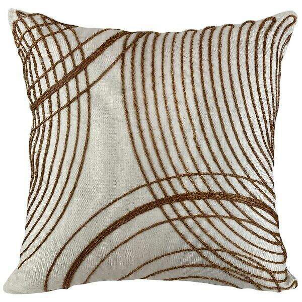 ALMOFADA LINHO CRU C/ APLICAÇÃO DE RAMI