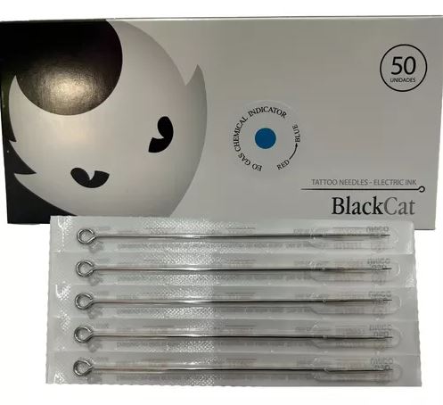 Cx. De Agulha Electric Ink Black Cat Rs Com 50 Und
