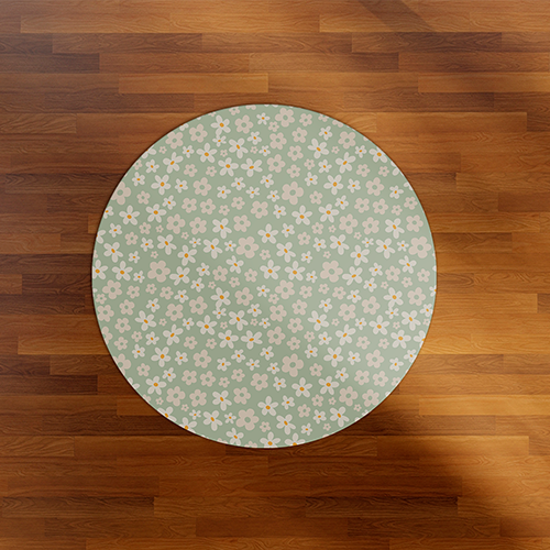 Tapete Playmat Redondo Flores