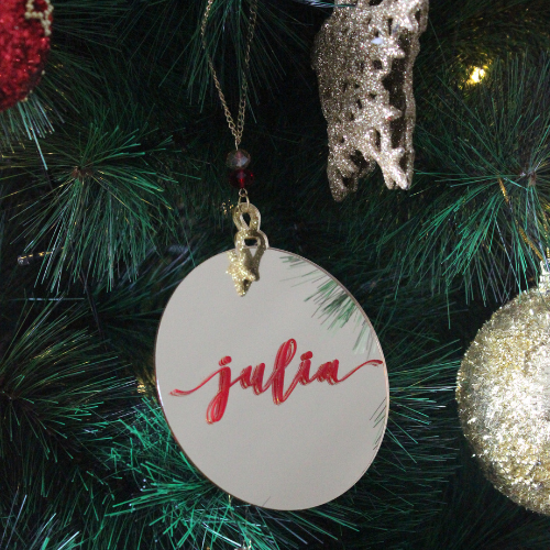 Pingente de Natal Bola com Nome Personalizado