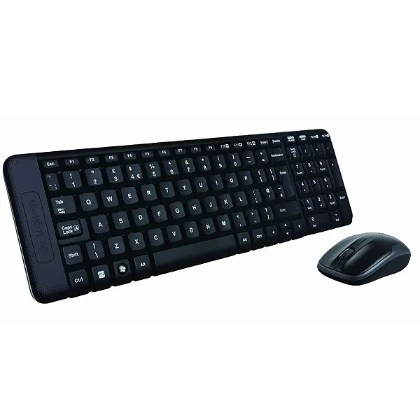 Teclado e Mouse Logitech Wireless MK220 Preto.