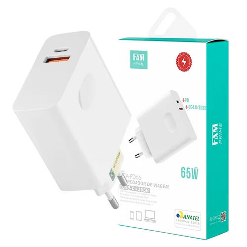 Tomada 1 USB + 1 USB-C FCA-PD66 65W.