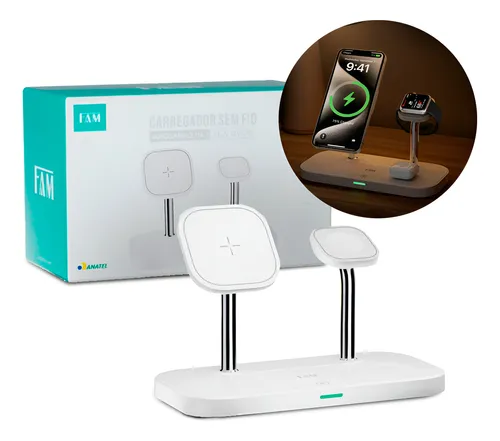 Carregador Sem Fio Magsafe 3 em 1 FCA-QW30.