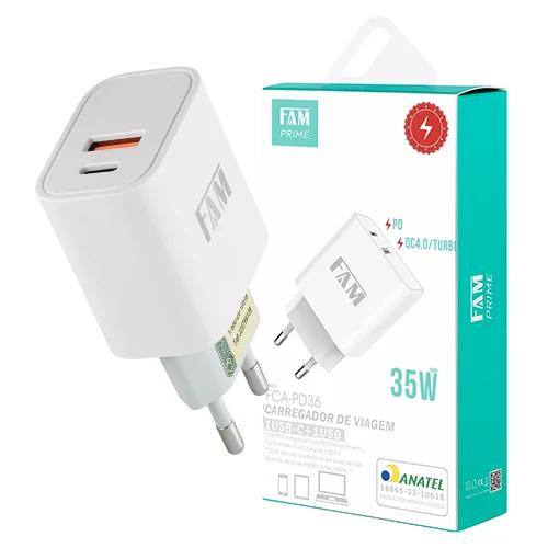 Tomada 2 USB FCA-PD36 35w.