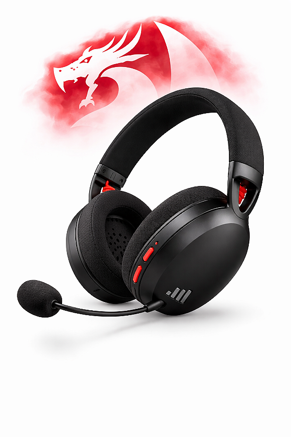 Fone de Ouvido Gamer Redragon Ire Pro H848 Wireless.
