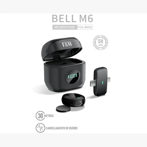 Microfone de Lapela FAM Bell M6 FCA-BM06.