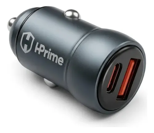 Carregador Veicular HPrime Drive30 30W 1 USB-C 1 USB.