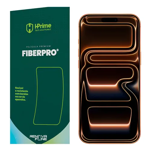 Pel. HPrime Apple iPhone 17 Pro Max - Preto  1 - FiberPRO compativel c/ Aplicador Inteligente