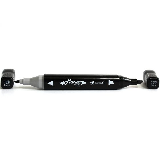 MARCADOR ARTISTICO BISMARK MARKER DUAL #120 BLACK