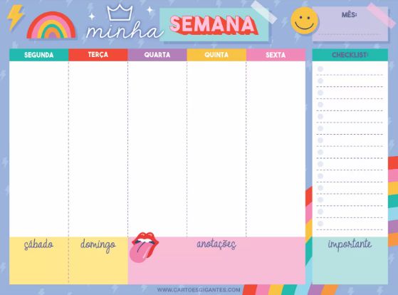 BLOCO SEMANAL DE MESA BS51 CARTOES GIGANTES 40FLS