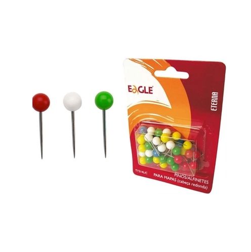 ALFINETE CABEÇA REDONDA GRANDE - COLORIDA TY314L/C