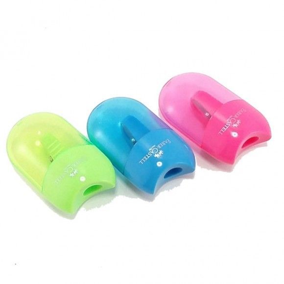 APONTADOR FABER - COM DEPOSITO MINI SHAPE NEON