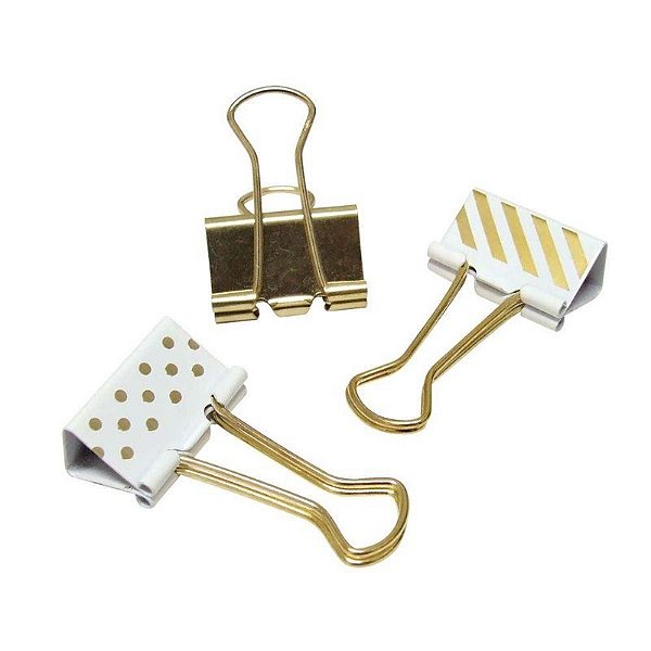 BINDER 25MM ESTOJO C/10 UNID DOURADO TILIBRA