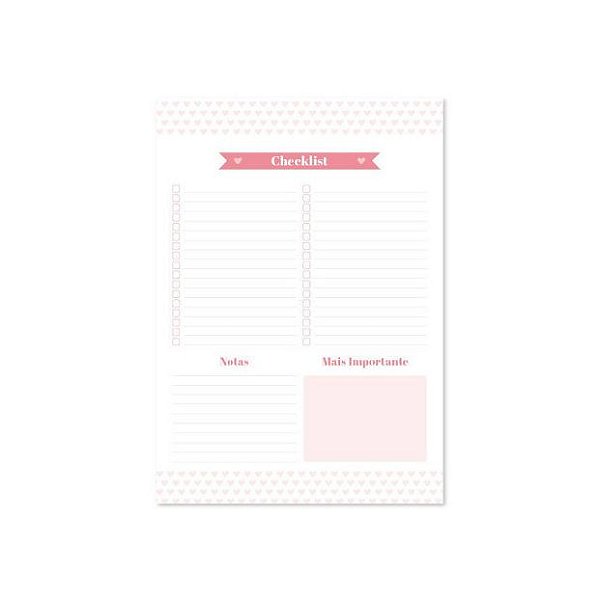 BLOCO OTIMA A4 BROCHURA PINK STONE CHECKLIST 40FLS
