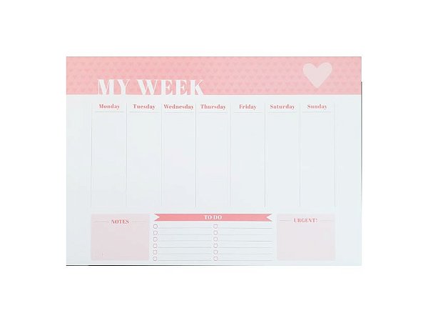 BLOCO OTIMA A4 BROCHURA PINK STONE SEMANAL