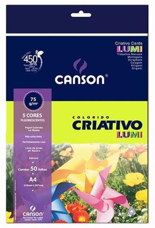 BLOCO CRIATIVO CANSON A4 50FLS 75G - LUMI
