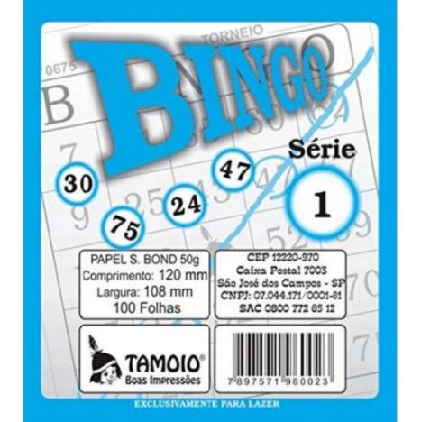 BLOCO DE BINGO TAMOIO C/100 FOLHAS