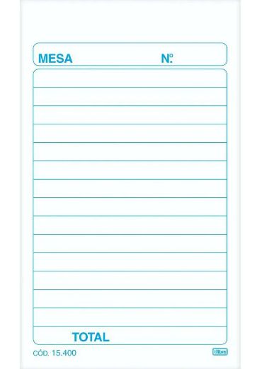 BLOCO DE PEDIDO DE MESA TILIBRA 2 VIAS 50FLS - AUTOCOPIATI
