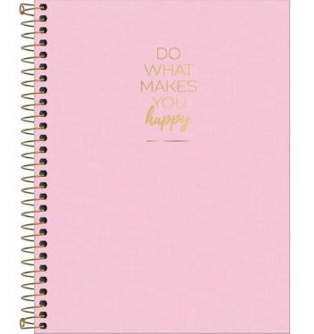 CADERNO TILIBRA COLEG HAPPY ROSA 1M CD 80FLS