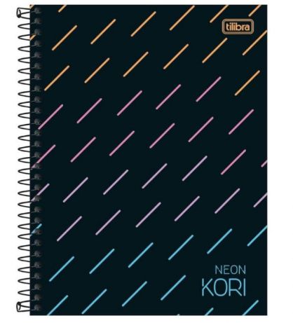 CADERNO TILIBRA COLLEGE ESPIRAL CD NEON KORI 80FLS