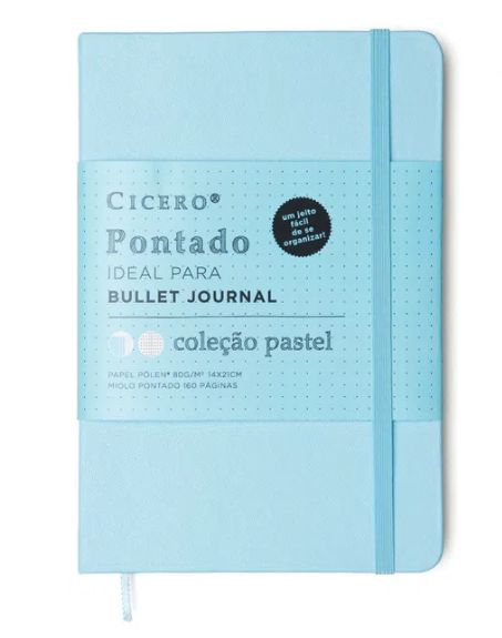 CADERNETA CICERO A5 PONTADO PASTEL AZUL 160PAG