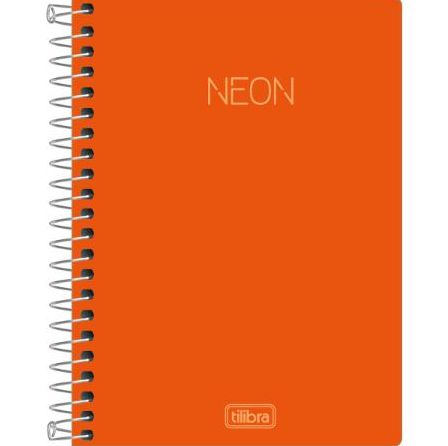 CADERNETA TILIBRA ESPIRAL CAPA FLEX S/P NEON LARANJA 80FLS