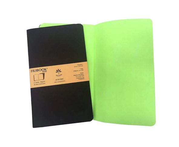 CADERNETA FILIBOOK LUMI S/P CAFE/VERDE 80G 21X12,5 30FLS - 2 UNIDADES