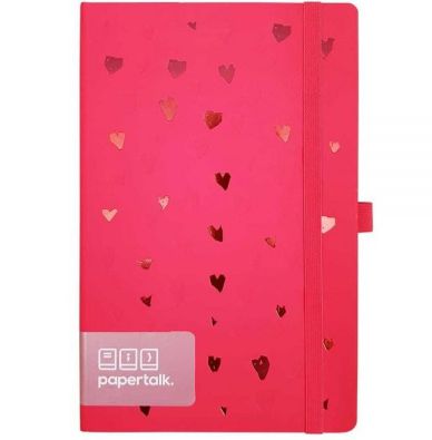 CADERNETA OTIMA PAPERTALK ROMANTIC PAUTADA - ROSA