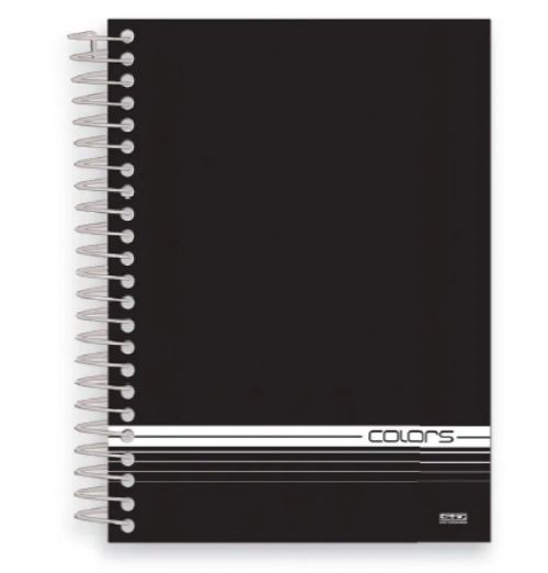CADERNO A4 BROCHURA CD COLORS PRETO 96FLS