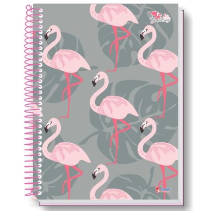 CADERNO A4 ESPIRAL 10M CD - TAMOIO FLAMINGO 200FLS