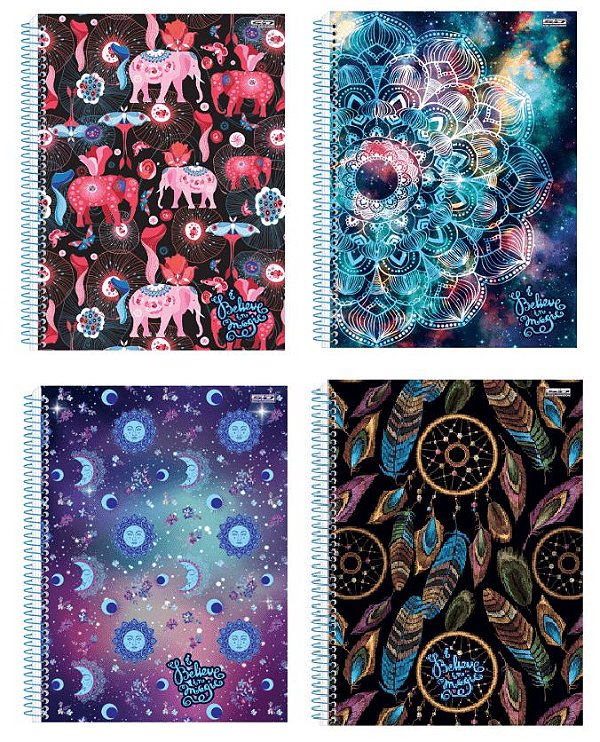 CADERNO A4 ESPIRAL 10M CD BELIEVE IN MAGIC 200F