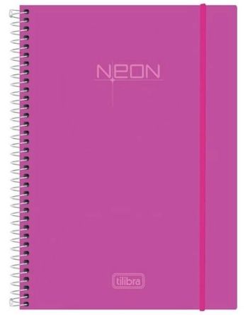 CADERNO TILIBRA A4 ESPIRAL 10M CD NEON ROSA 200FL