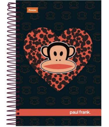CADERNO A4 ESPIRAL 10M CD PAUL FRANK 200FLS