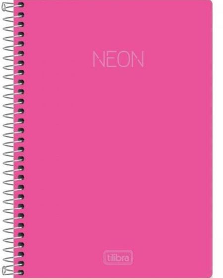 CADERNO TILIBRA A5 ESPIRAL NEON ROSA 80FLS