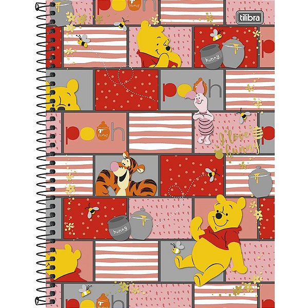 CADERNO TILIBRA A4 ESPIRAL 1M CD POOH COLORS 96FLS