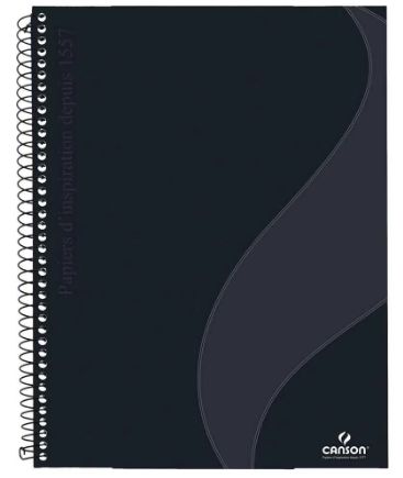 CADERNO A4 ESPIRAL CANSON PAUTADO 80FLS - PRETO