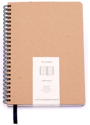 CADERNO A4 ESPIRAL PT CD CICERO - KRAFT 96FLS