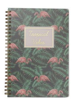 CADERNO ESPIRAL A5 PAUTADO SL-NB0002 - FLAMINGOS