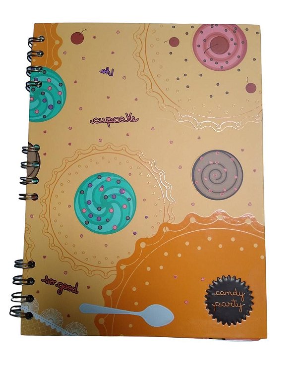 CADERNO ESPIRAL CAPA DURA CANDY 177 3922-6 LARANJA