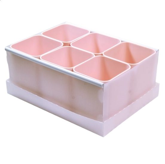 CAIXA ORGANIZADORA DELLO C/ 6 PORTA OBJETOS - ROSA CLARO