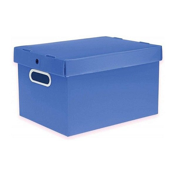 CAIXA ORGANIZADORA POLYCART M 36X26,5X23 - AZUL