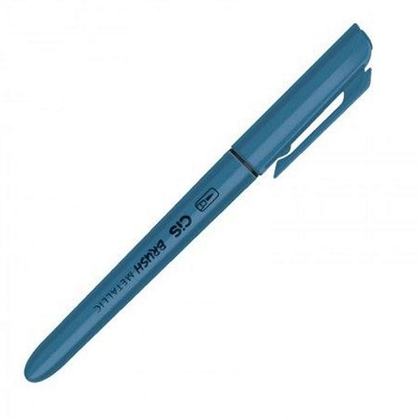 CANETA CIS BRUSH METALICA - AZUL