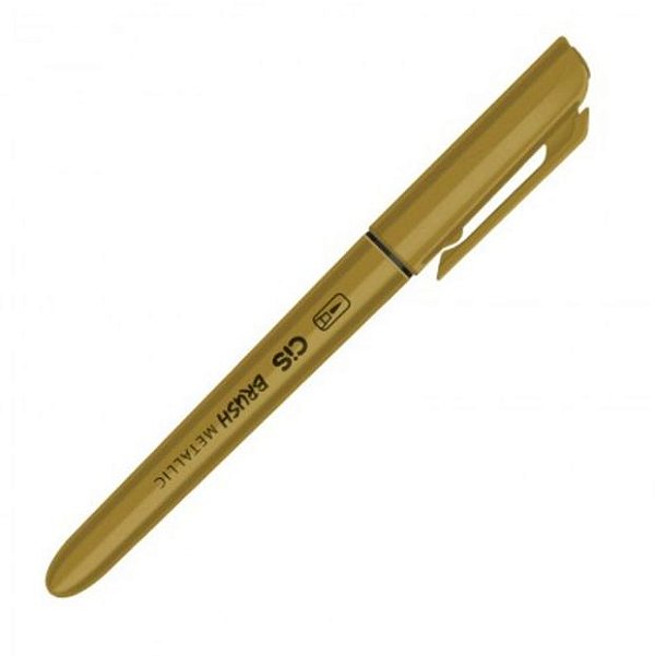 CANETA CIS BRUSH METALICA - OURO